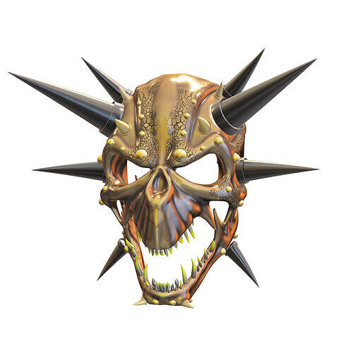 Demonic Spiked Skull Mask 3D model