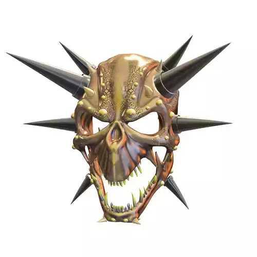 Demonic Spiked Skull Mask 3D model