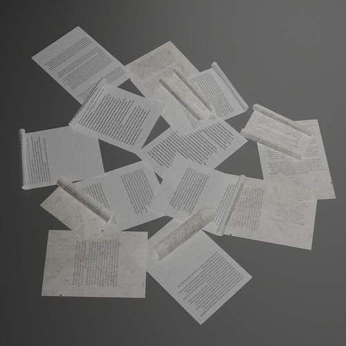 Old and New Paper Sheet Pack PBR  Low Poly Low-poly 3D model