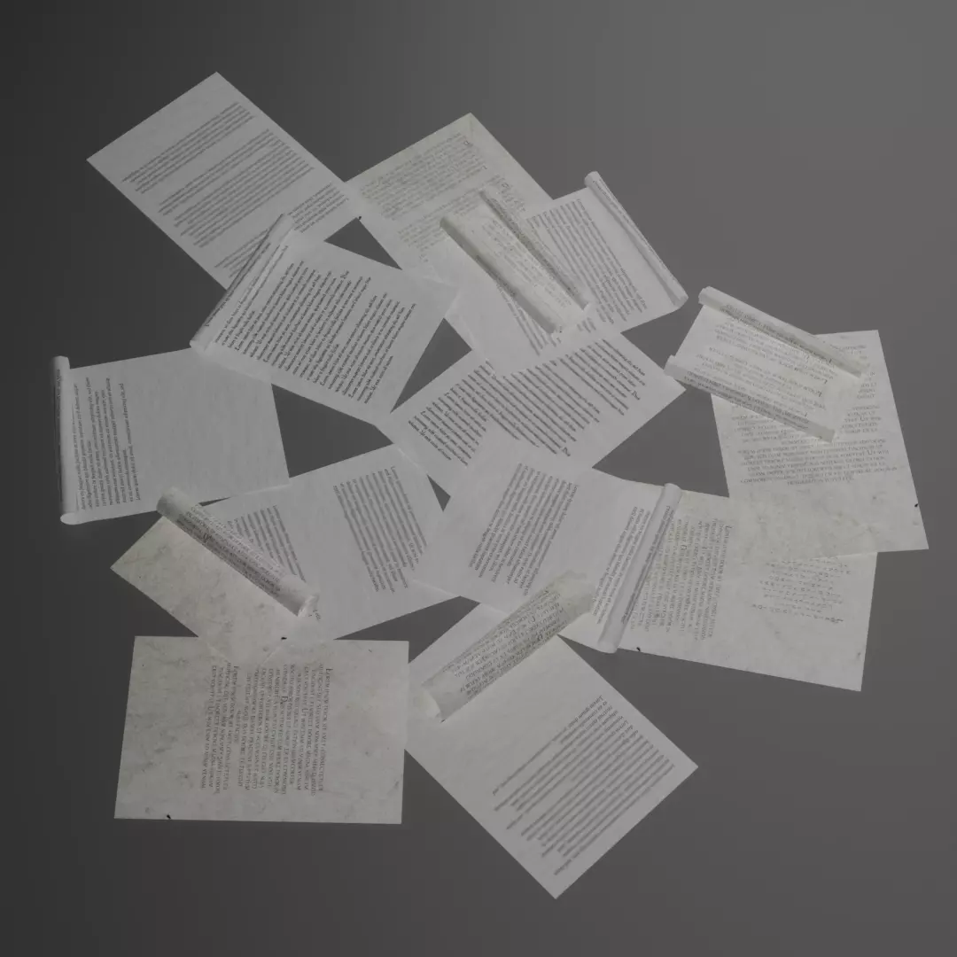 Old and New Paper Sheet Pack PBR Low Poly Low-poly 3D model_0