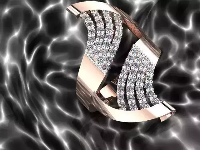 Ring rose gold with diamonds