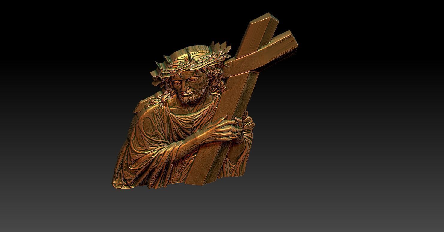 3 Jesus CNC Relief Model 3D print model_5