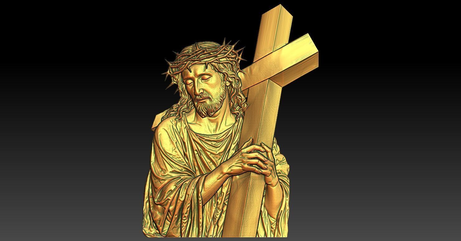 3 Jesus CNC Relief Model 3D print model_1