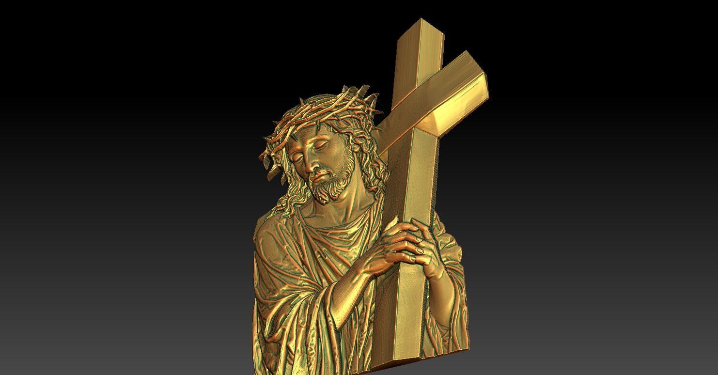 3 Jesus CNC Relief Model 3D print model_3