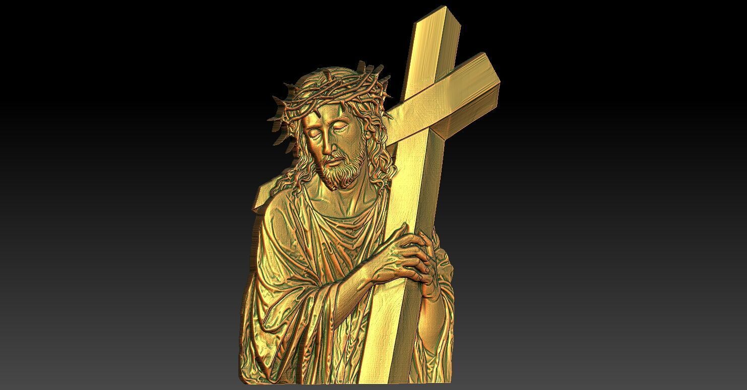 3 Jesus CNC Relief Model 3D print model_2