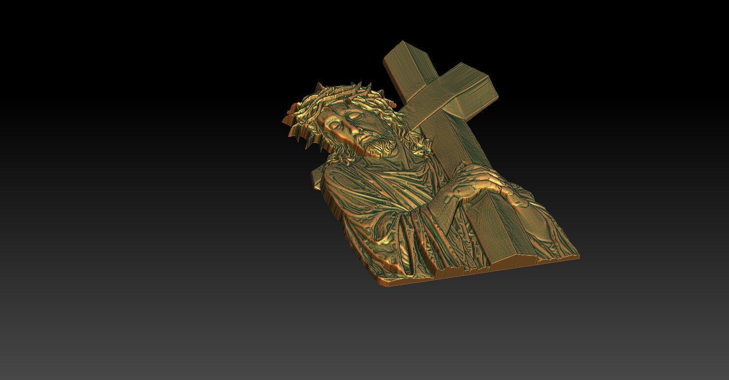 3 Jesus CNC Relief Model 3D print model_4