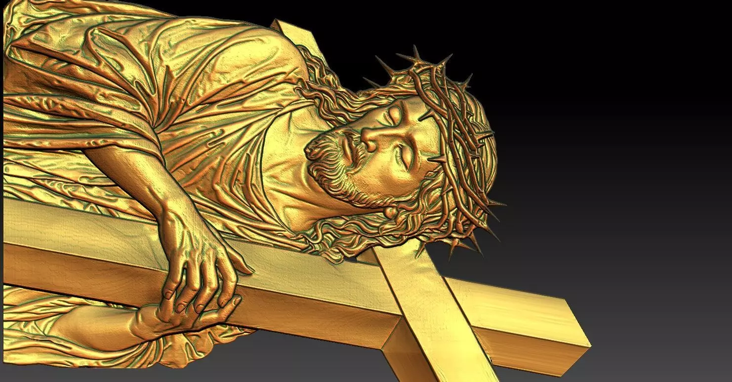 3 Jesus CNC Relief Model 3D print model_0