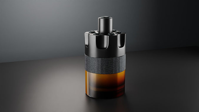 Luxury Perfume Bottle Matte Black and Amber Glass Design 3D model