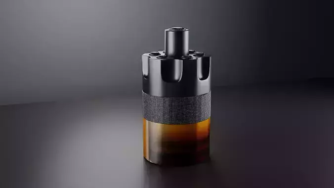 Luxury Perfume Bottle Matte Black and Amber Glass Design