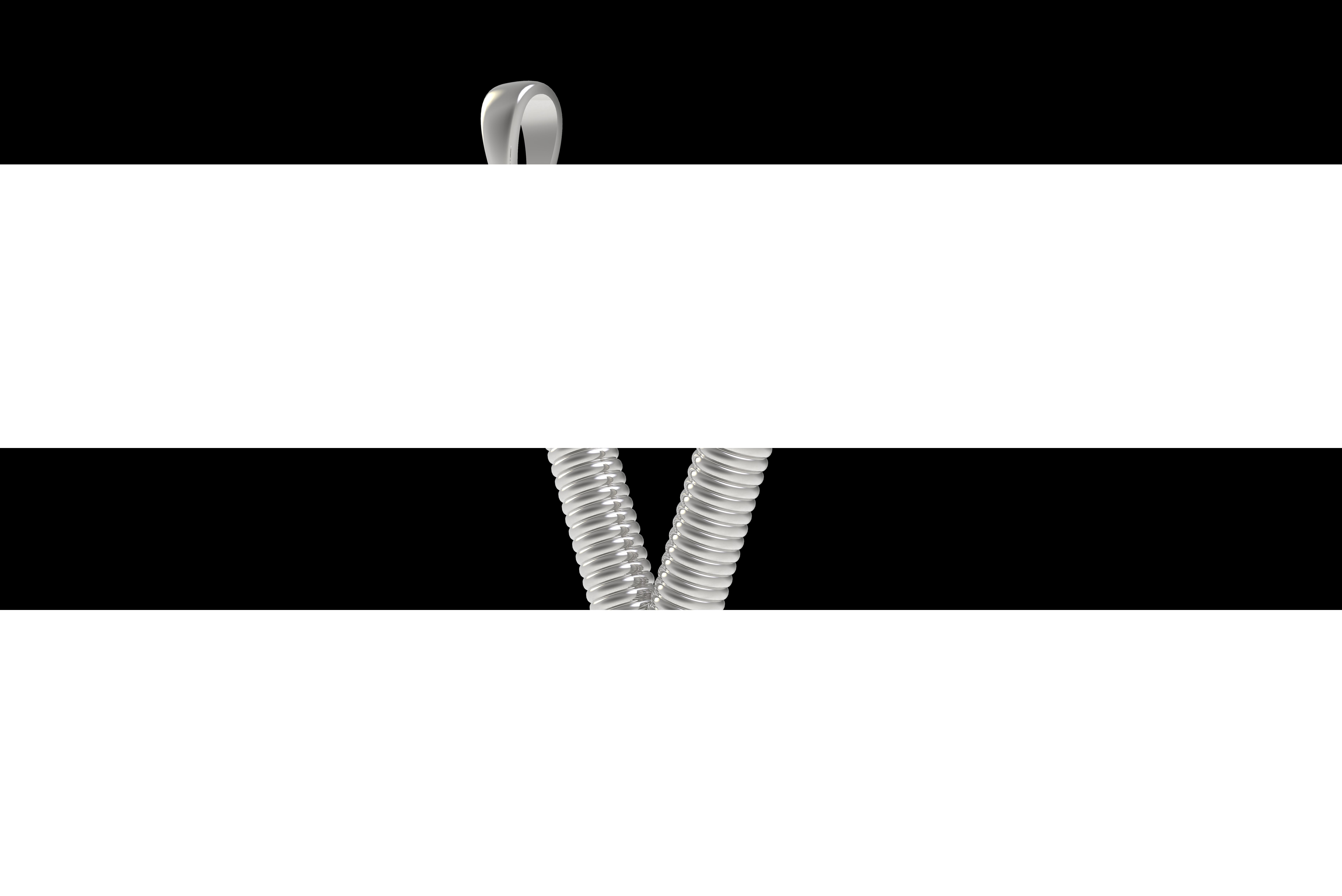 Spiral Initial Letter V Pendant 3D print model_28