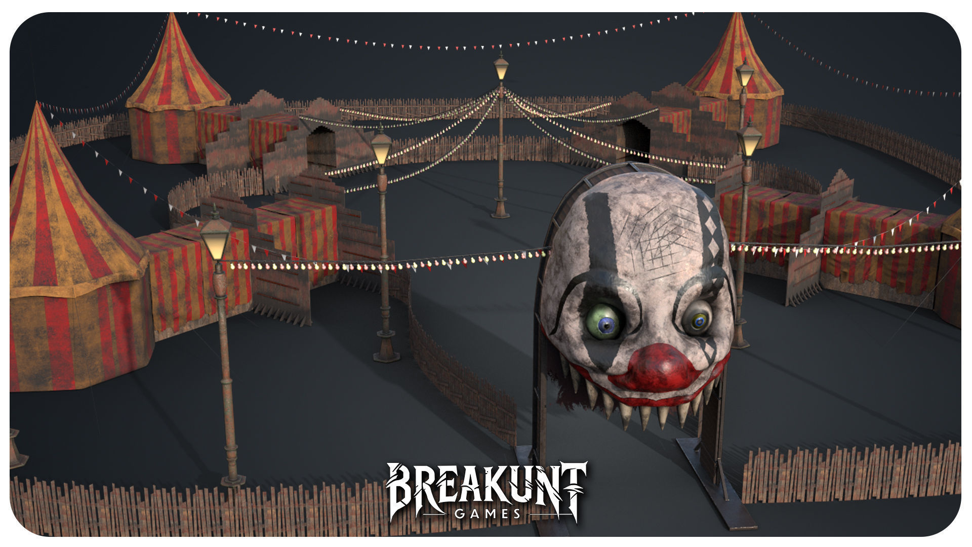 Scene from an outdoor horror circus - 3d models pack - 8 assets 3D model_2