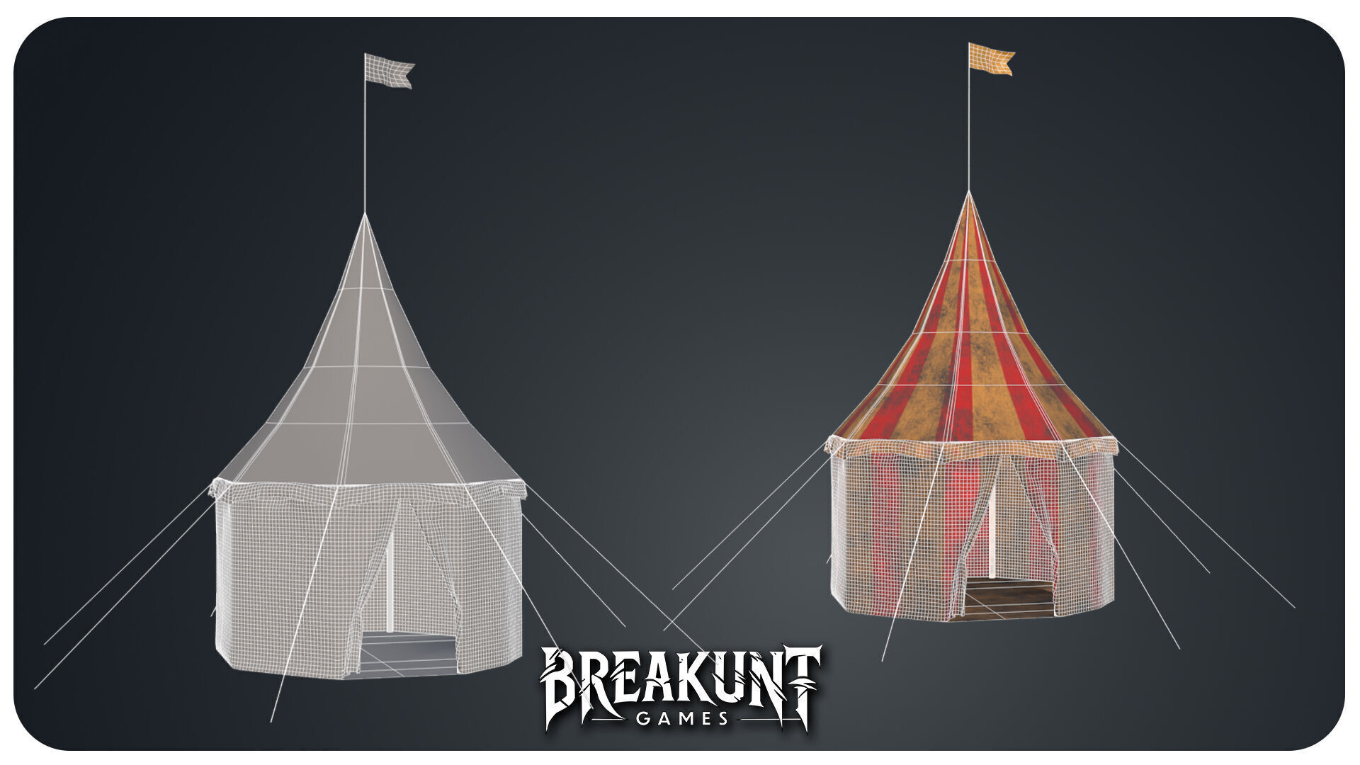 Scene from an outdoor horror circus - 3d models pack - 8 assets 3D model_7