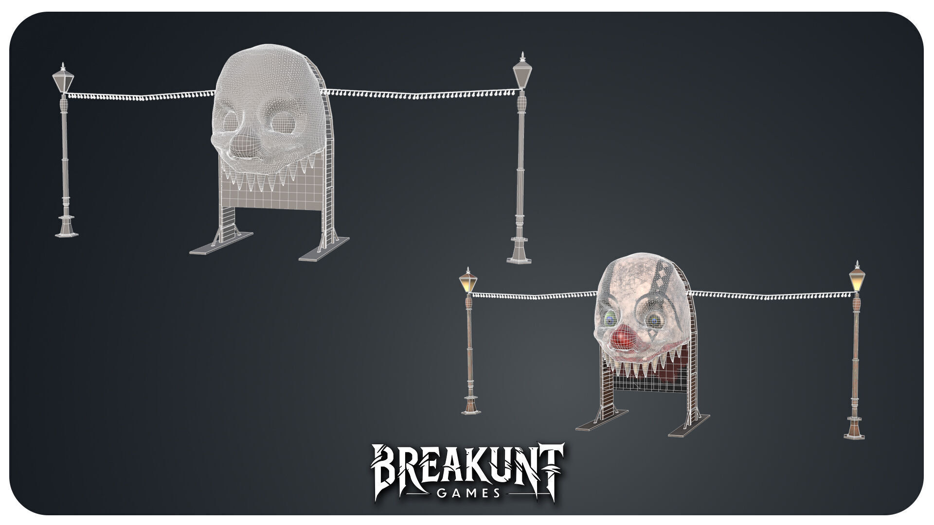 Scene from an outdoor horror circus - 3d models pack - 8 assets 3D model_8