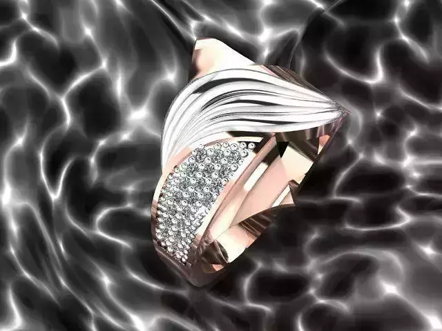 Ring rose gold with diamonds