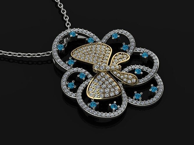 Butterfly Pendant Jewelry Gold  3D print model