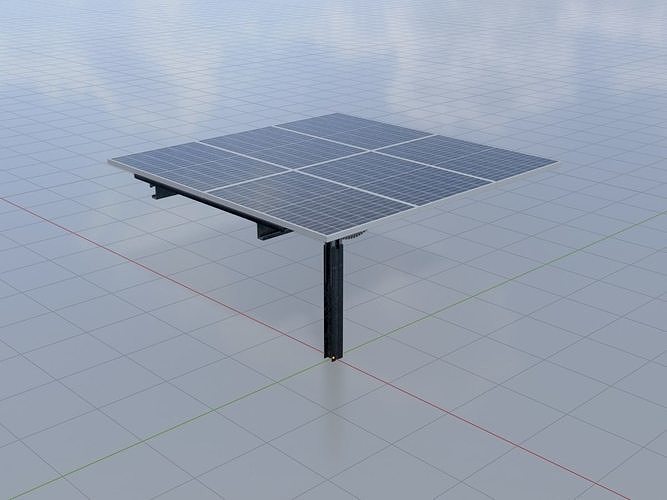 Agricultural photovoltaic 90 degrees 4m Low-poly 3D model