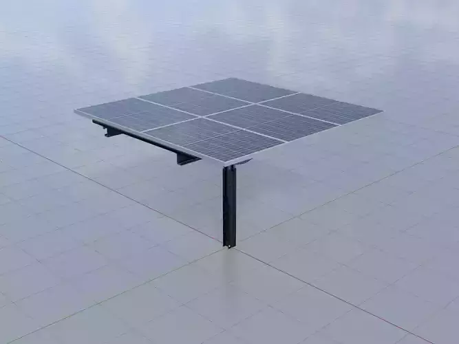 Agricultural photovoltaic 90 degrees 4m Low-poly 3D model