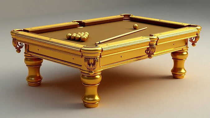 Golden Billiard Table 3D Model Low-poly 3D print model