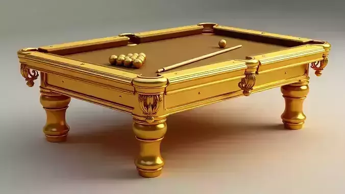 Golden Billiard Table 3D Model 3D print model