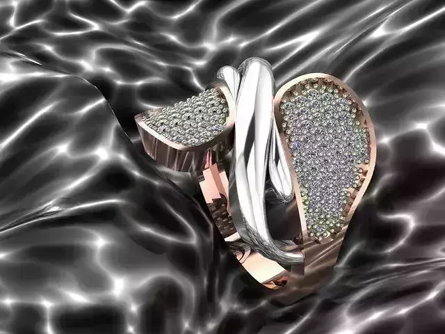 Ring rose gold with diamonds