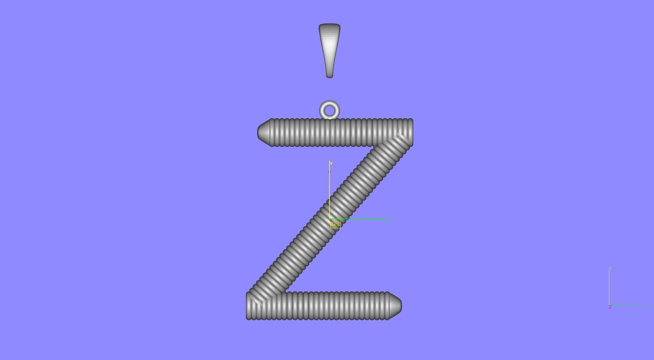 Spiral Initial Letter Z Pendant 3D print model_35