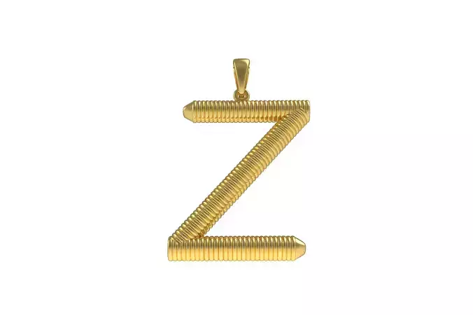 Spiral Initial Letter Z Pendant