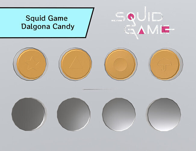 Squid Game-Inspired Dalgona Candy Low-poly 3D model