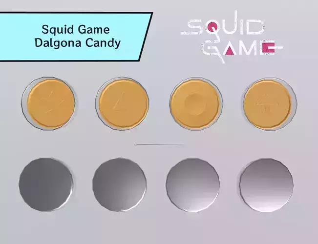 Squid Game-Inspired Dalgona Candy Low-poly 3D model
