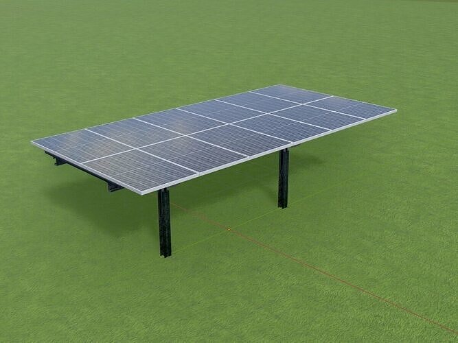 Agricultural photovoltaic 90 degrees 8m Low-poly 3D model