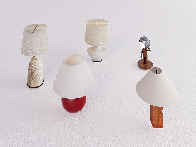 Nordic 5-Lamp Set 3D model