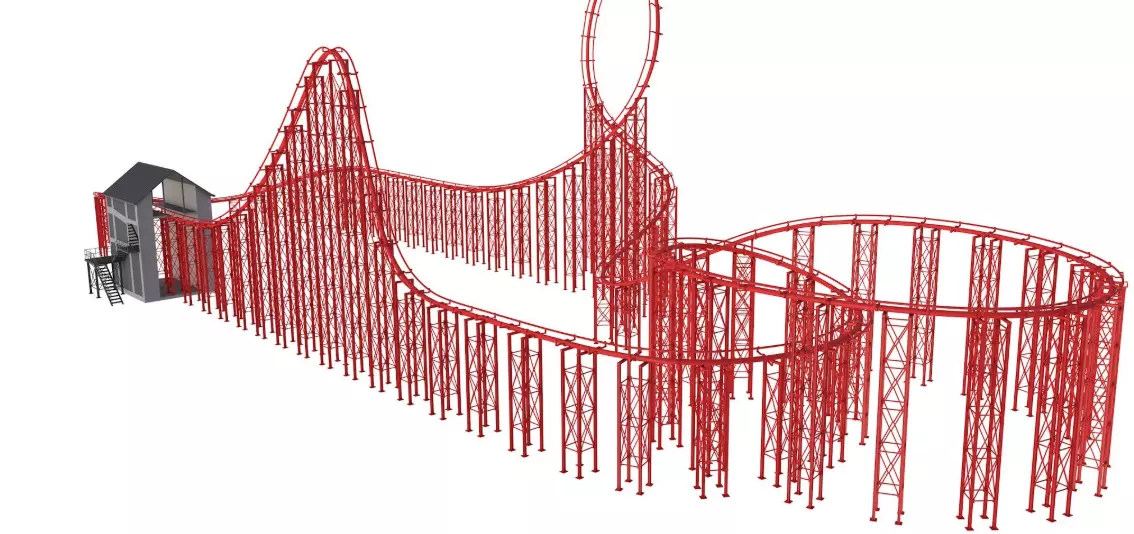 Roller Coaster Track 3D model_0