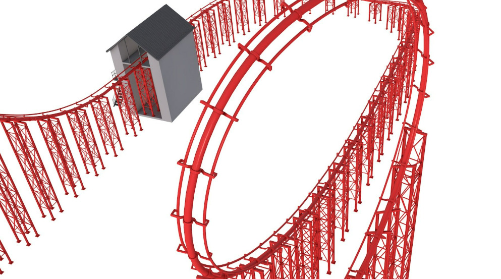 Roller Coaster Track 3D model_2