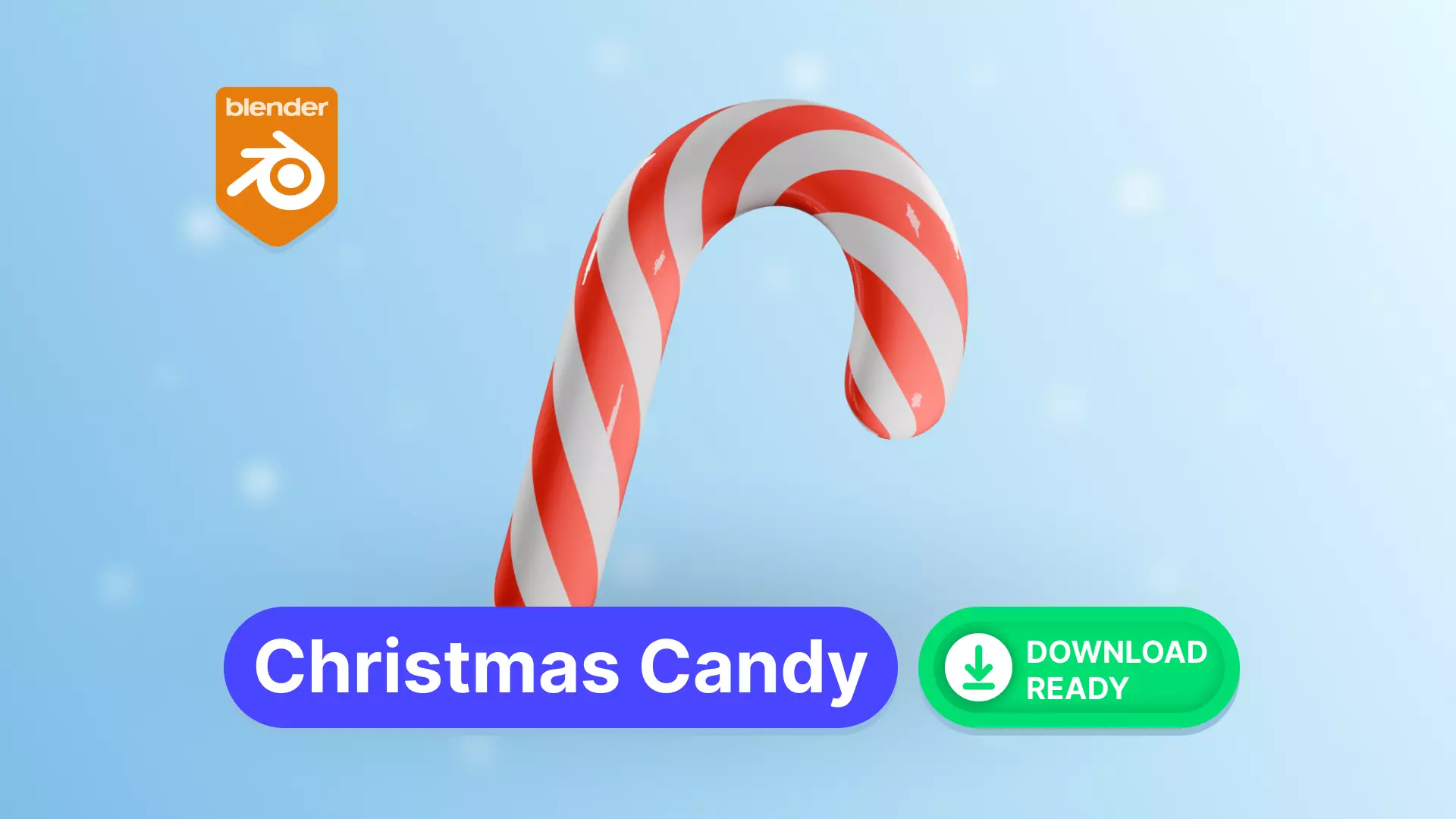 Christmas Candy Low-poly 3D model_0