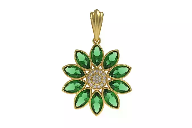 Marquise Diamond Floral Pendant