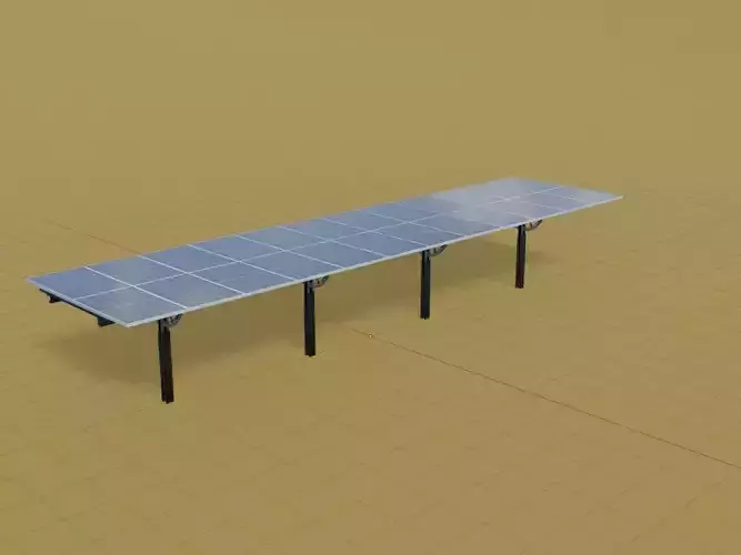 Agricultural photovoltaic 90 degrees 16m Low-poly 3D model