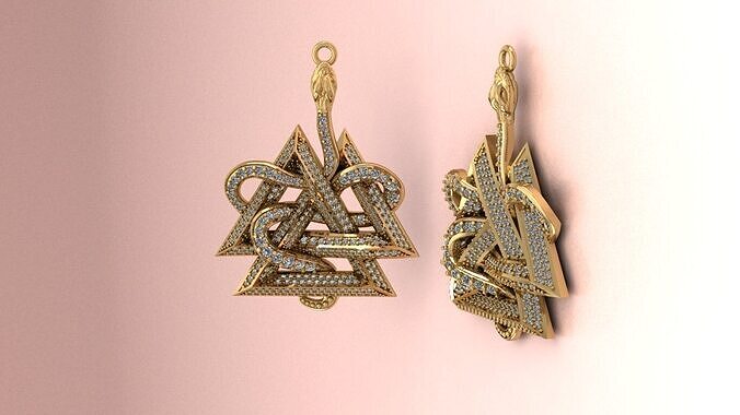 Snake Triangle Pendant 3D print model