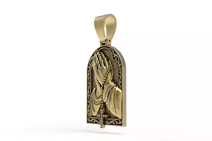 Praying Hands with Cross Pendant