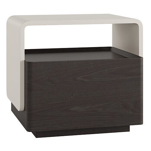 Litfad - Chalk Minimalist Natural Wood Bedside Cabinet 3D model