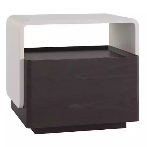 Litfad - Chalk Minimalist Natural Wood Bedside Cabinet