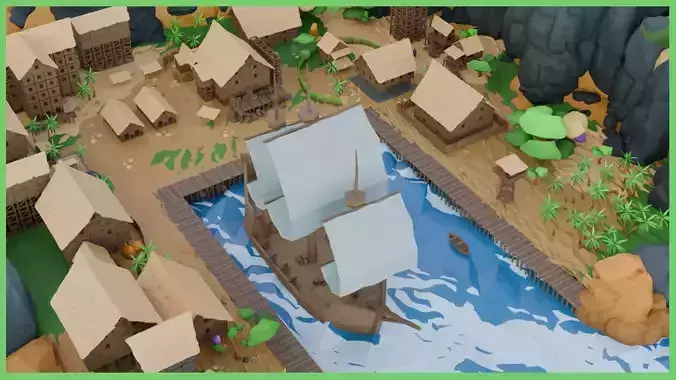 Low poly Modular Environment pack