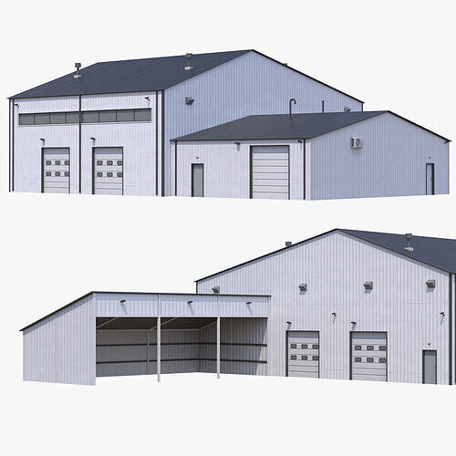 Industrial Building 9 Low-poly 3D model
