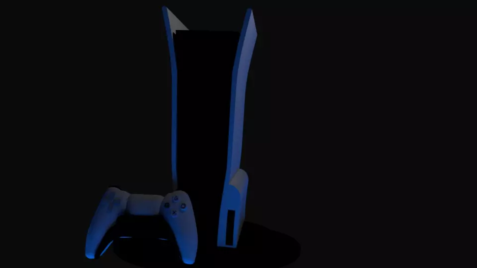 playstation 5 Low-poly 3D model_0