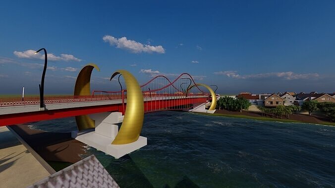 High Detail 3D Model Architecture of Steel Box Girder Bridge 3D model