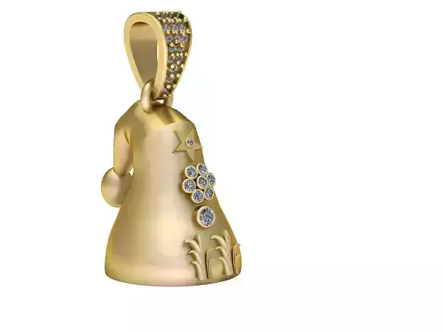 Gold character pendant  3D printable model     