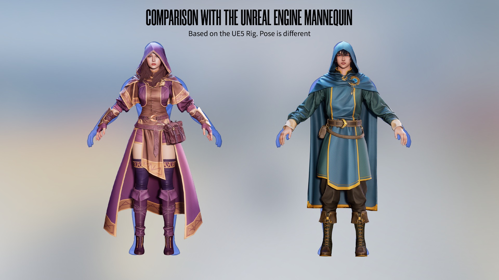 MMORPG Mages - Medieval Fantasy Modular Character Bundle 3D Model Collection_26