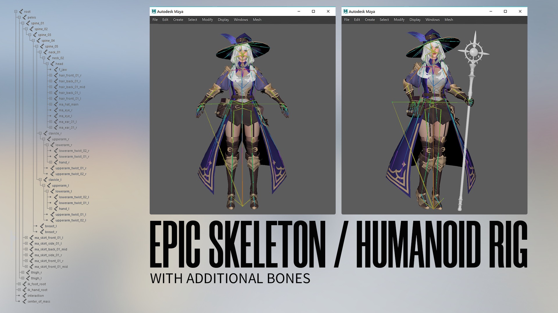 MMORPG Mages - Medieval Fantasy Modular Character Bundle 3D Model Collection_27