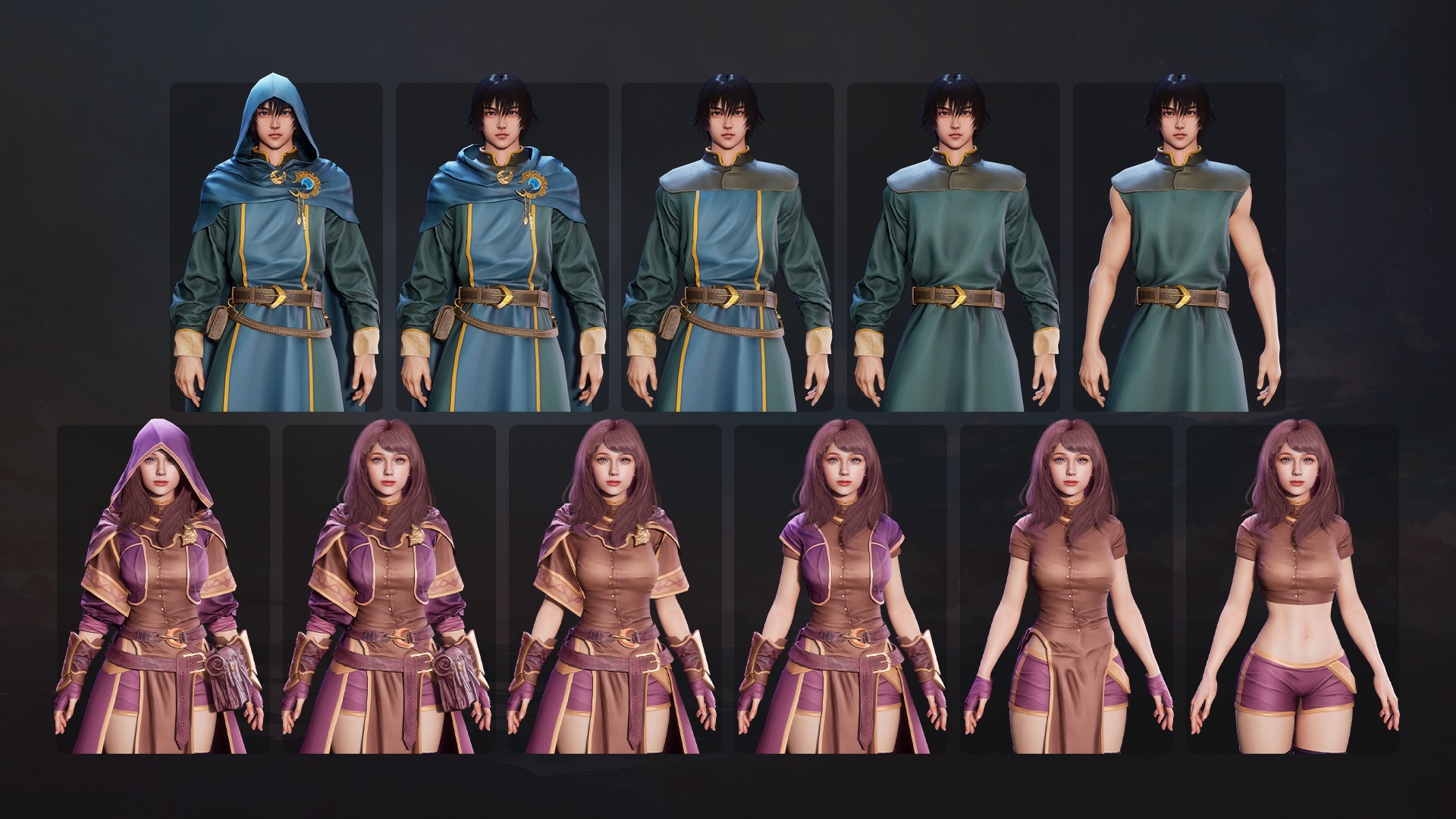MMORPG Mages - Medieval Fantasy Modular Character Bundle 3D Model Collection_20
