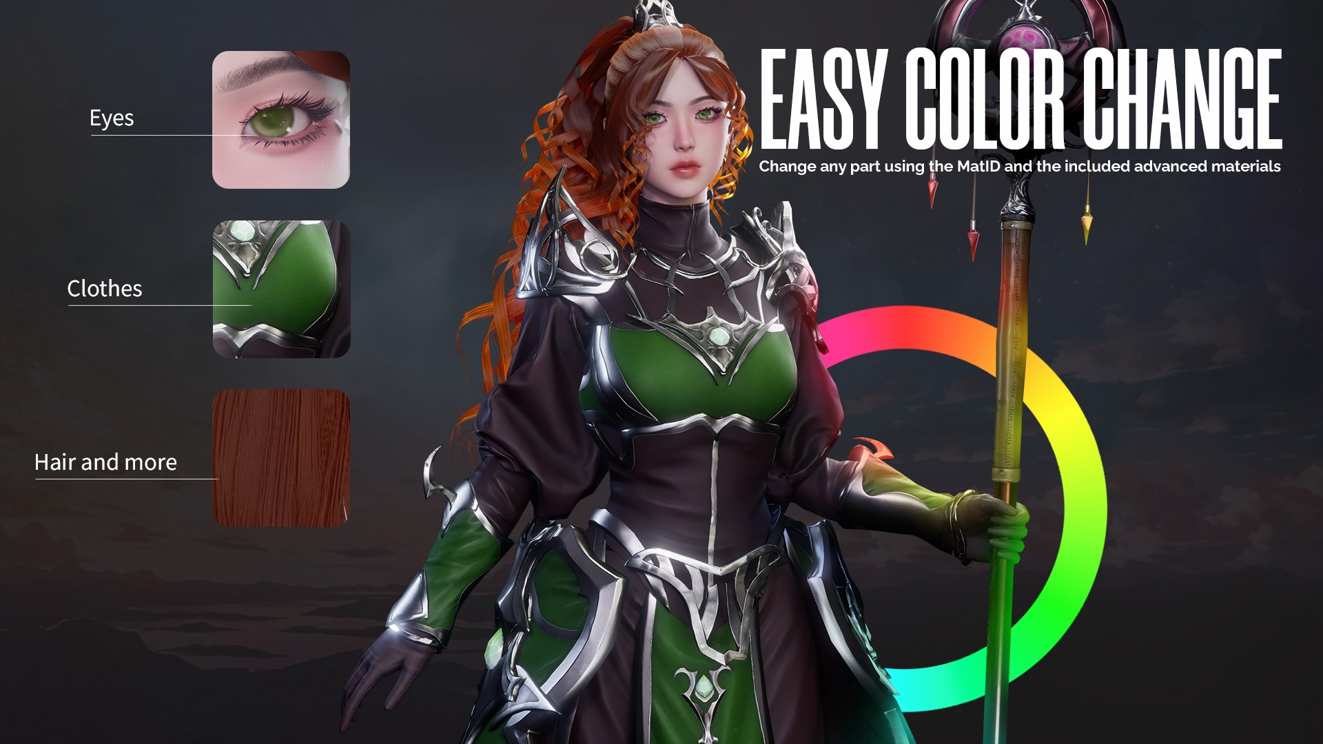 MMORPG Mages - Medieval Fantasy Modular Character Bundle 3D Model Collection_13