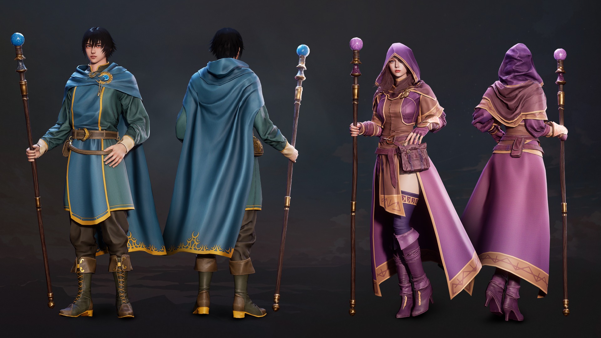 MMORPG Mages - Medieval Fantasy Modular Character Bundle 3D Model Collection_10