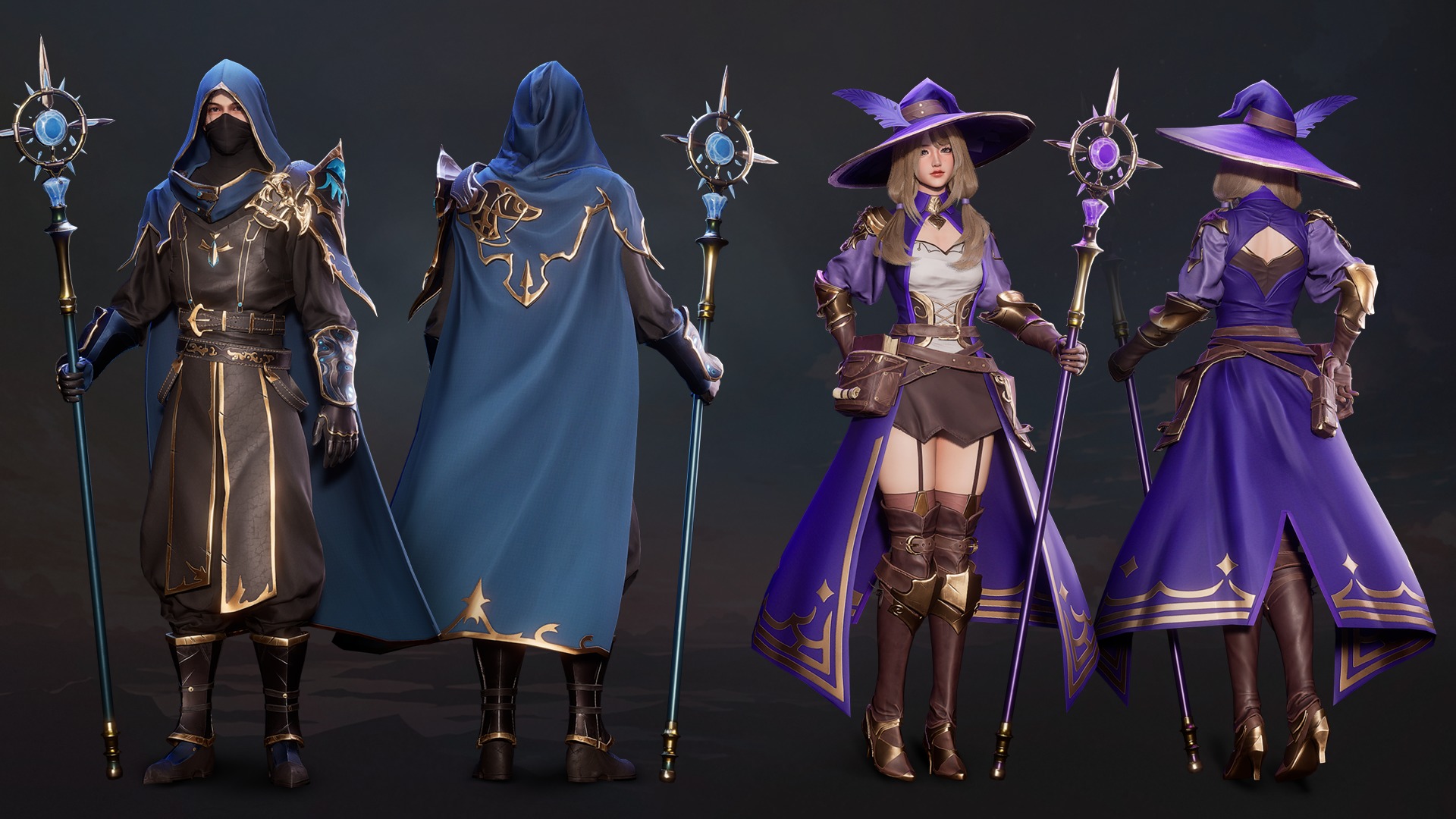 MMORPG Mages - Medieval Fantasy Modular Character Bundle 3D Model Collection_11